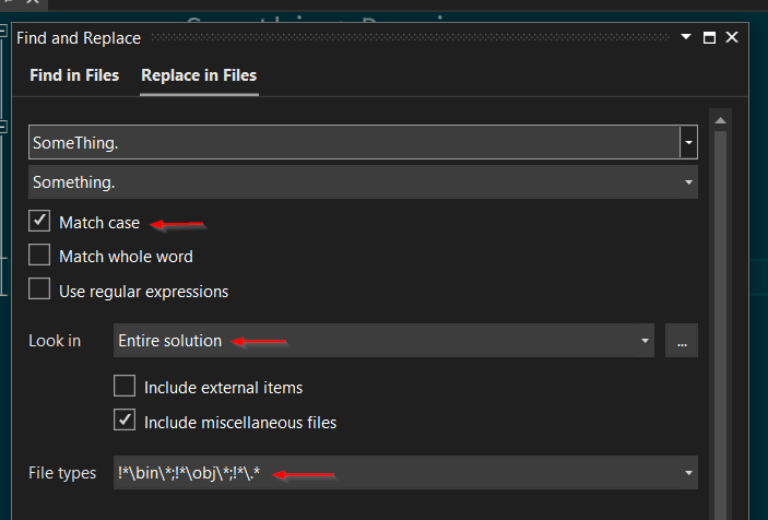 Visual Studio Replace In Files