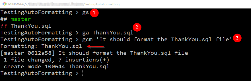 Sequence of Git commands to commit a file